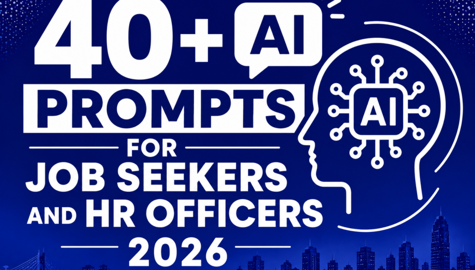HR officer and job seeker using AI prompts on laptop in Lagos Nigeria 2026